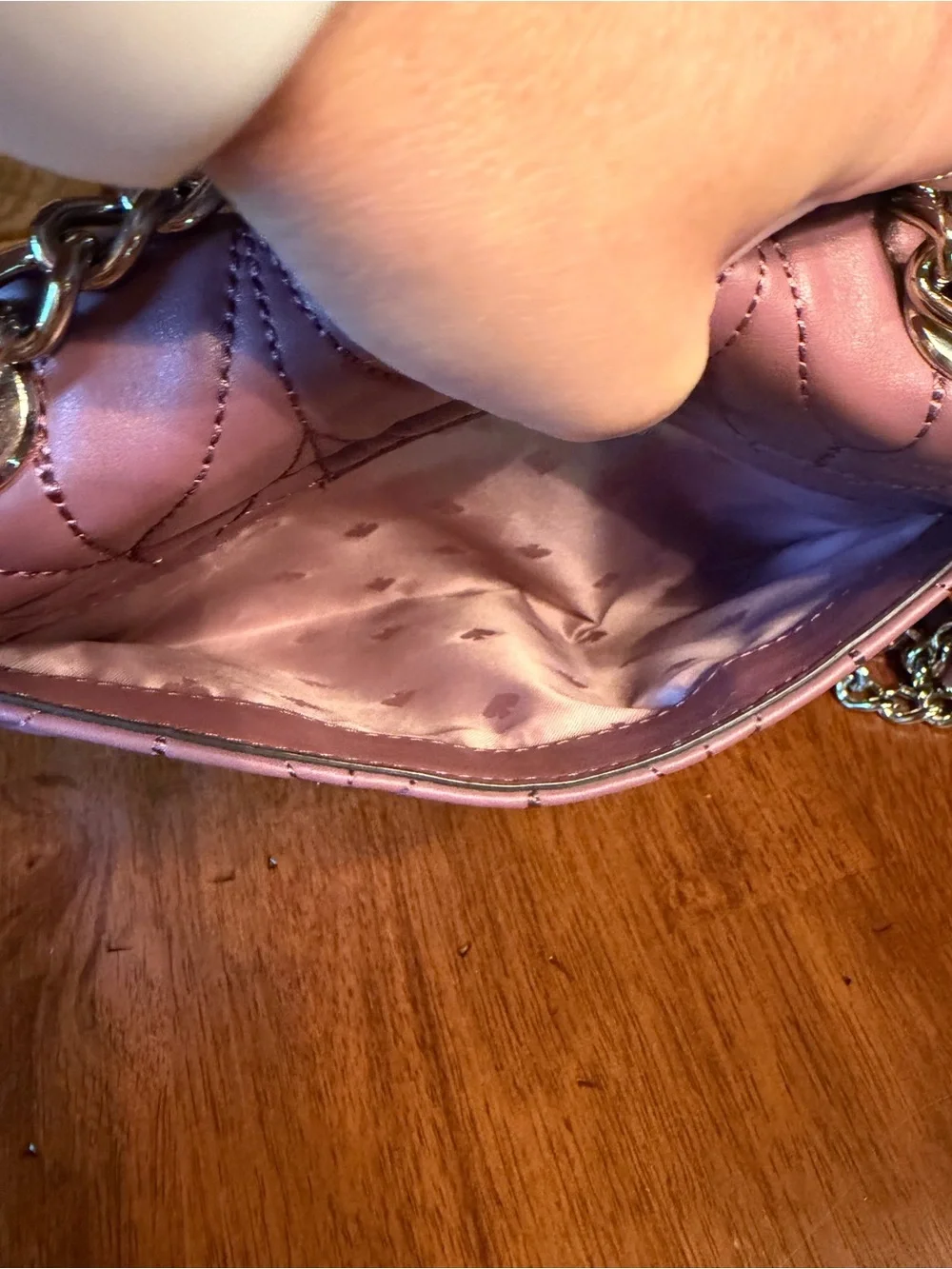 Kate Spade NWOT Quilted Leather Convertible Hand Crossbody Shoulder Bag Mauve